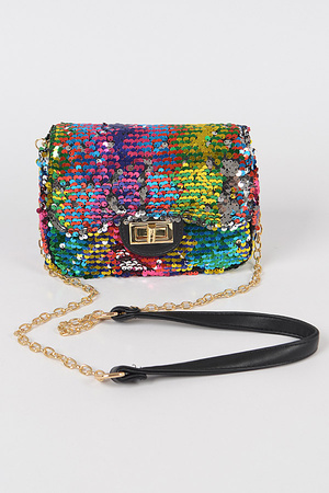 Multicolor Flashy Party Clutch.