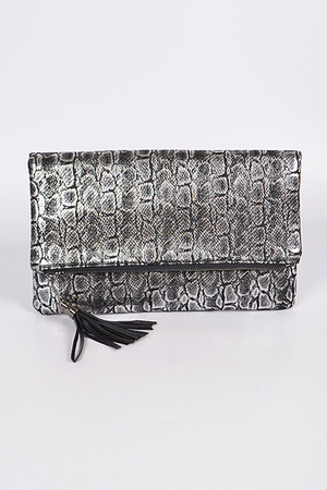 Snakeskin Meshed Mini Clutch