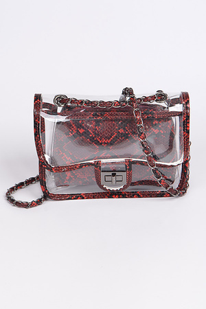 Translucent Snakeskin Clutch