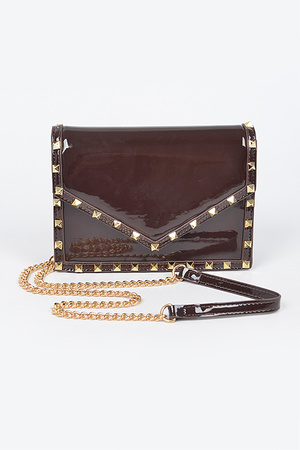 Glossy Studdy Crossbody Bag.