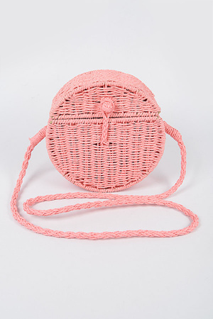 Round Straw Crossbody Bag.