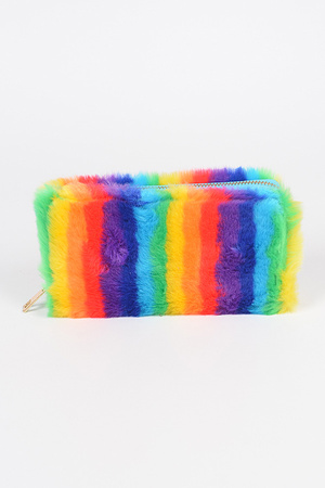 Rainbow Color Fur Wallet