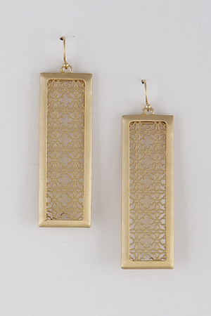 Curtain Sheet Rectangle Drop Earrings 9HCC10