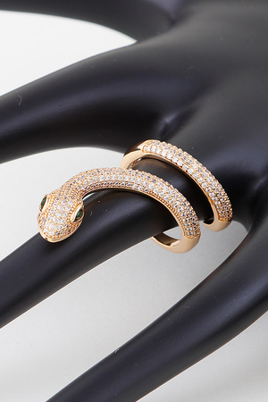 Jeweled Snake Wrap Around Ring