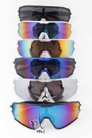 Zig Zag Polycarbonate Shield Sunglasses