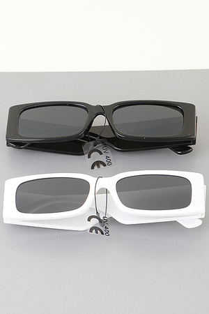 Shiny Wide Cut Bar Sunglasses