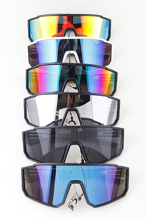 Geometric Cut Shield Sunglasses