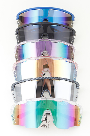 Multi Vent Cut Polycarbonate Shield Sunglasses