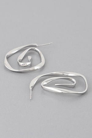 Abstract Swirl Hoop Earrings