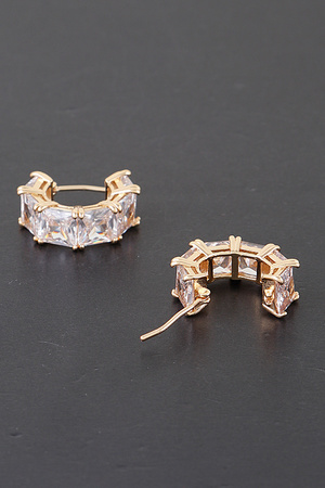 Gold Dipped Crystal Hoop Earrings