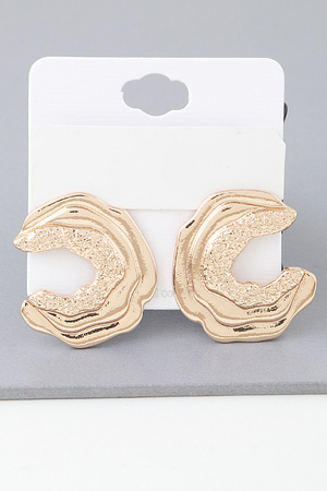 Multi Sand Ripple Curved Earrings