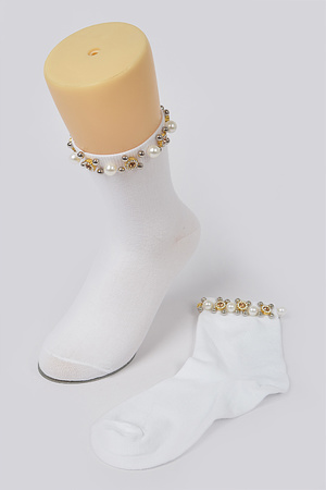 Rhinestone and Pearl Socks