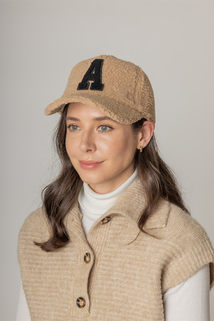 Letter A Sherpa Baseball Cap