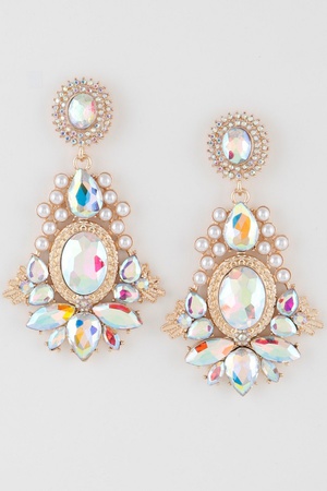 Crystal Pearl Drop Earrings