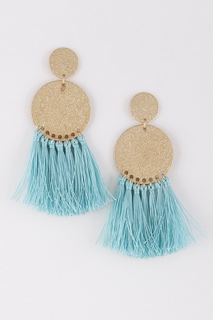 Tassel and Circle Metal Earrings 8KAC1.