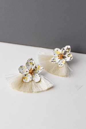 Flower Petal Tassel Earrings 9ECC8