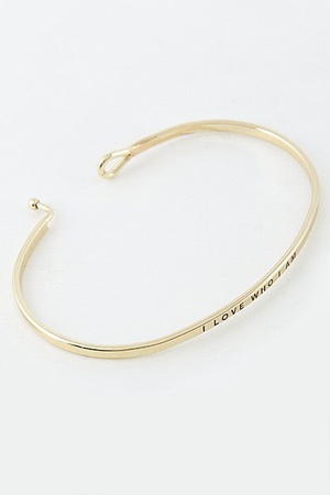 I Love Who I Am Thin Open Bracelet 6BCD7